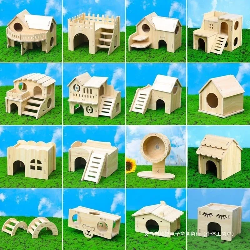 Pet Hamster Toys Wooden Bridge Seesaw Swing Toys Small Animal Activity Climb Toy DIY Hamster Cage Accessorie