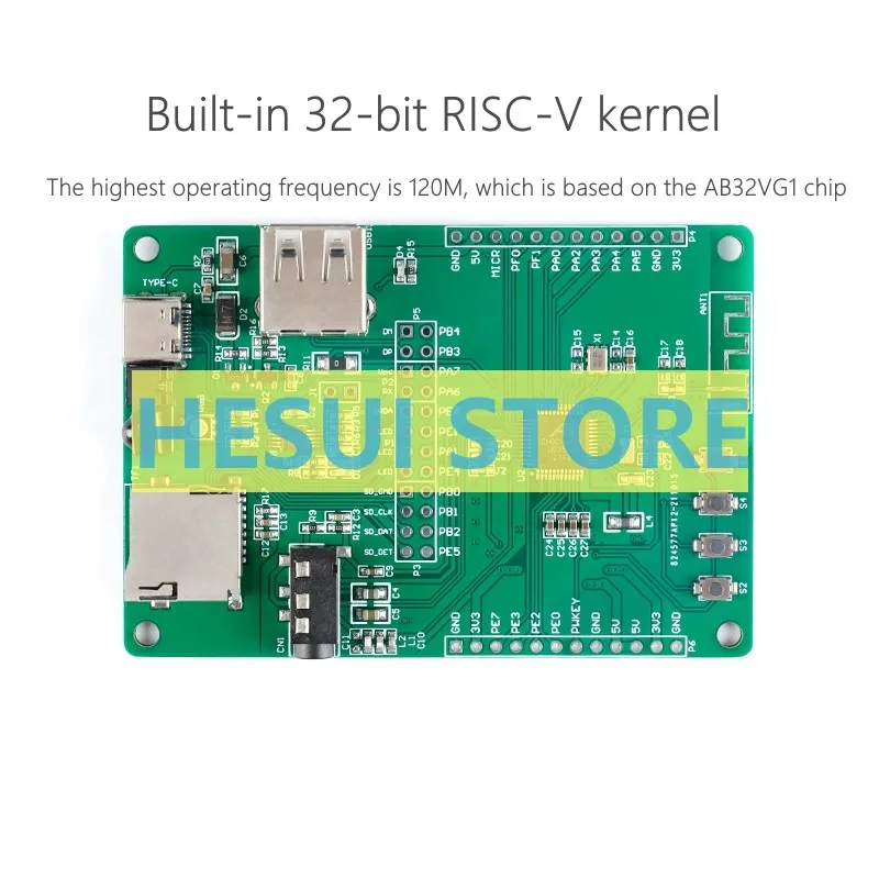 AB32VG1 development board is based on AB32V chip built-in 32-bit RISC-V kernel RT-Thread development board