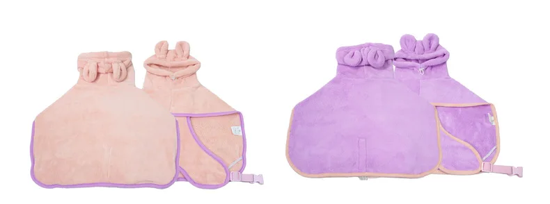 Bathrobe for Dogs Super Absorbent Fast Drying Hooded Cute Pet Bathrobe Towel for Cats Dogs Adjustable Microfiber Coat Corgi Pugs