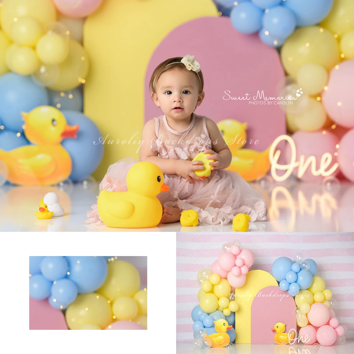 

Rubber Duckie Backgrounds Birthday Cake Smash Kids Adult Photography Props Child Baby Decors Balloon Arch Photo Backdrops