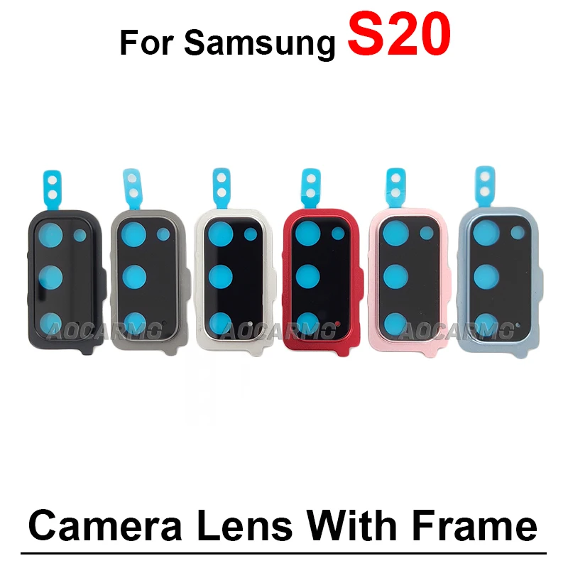 Back Camera Lens With Frame And Sticker Replacement Parts For Samsung Galaxy S20 Plus Ultra S20U S20+