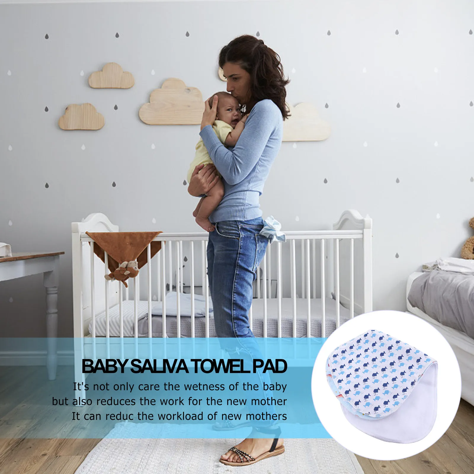 

Набор из 3-х легких в уходе хлопковых салфеток для отрыжки, быстросохнущие, мягкие и нежные к коже малыша, идеальный подарок для новорожденных и мам на Baby Shower