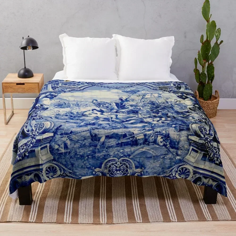 

Wall of Tiles - HD - A alla dos Namorados (Lover s place) - Porto Station (Portugal) Throw Blanket Hairys Blankets
