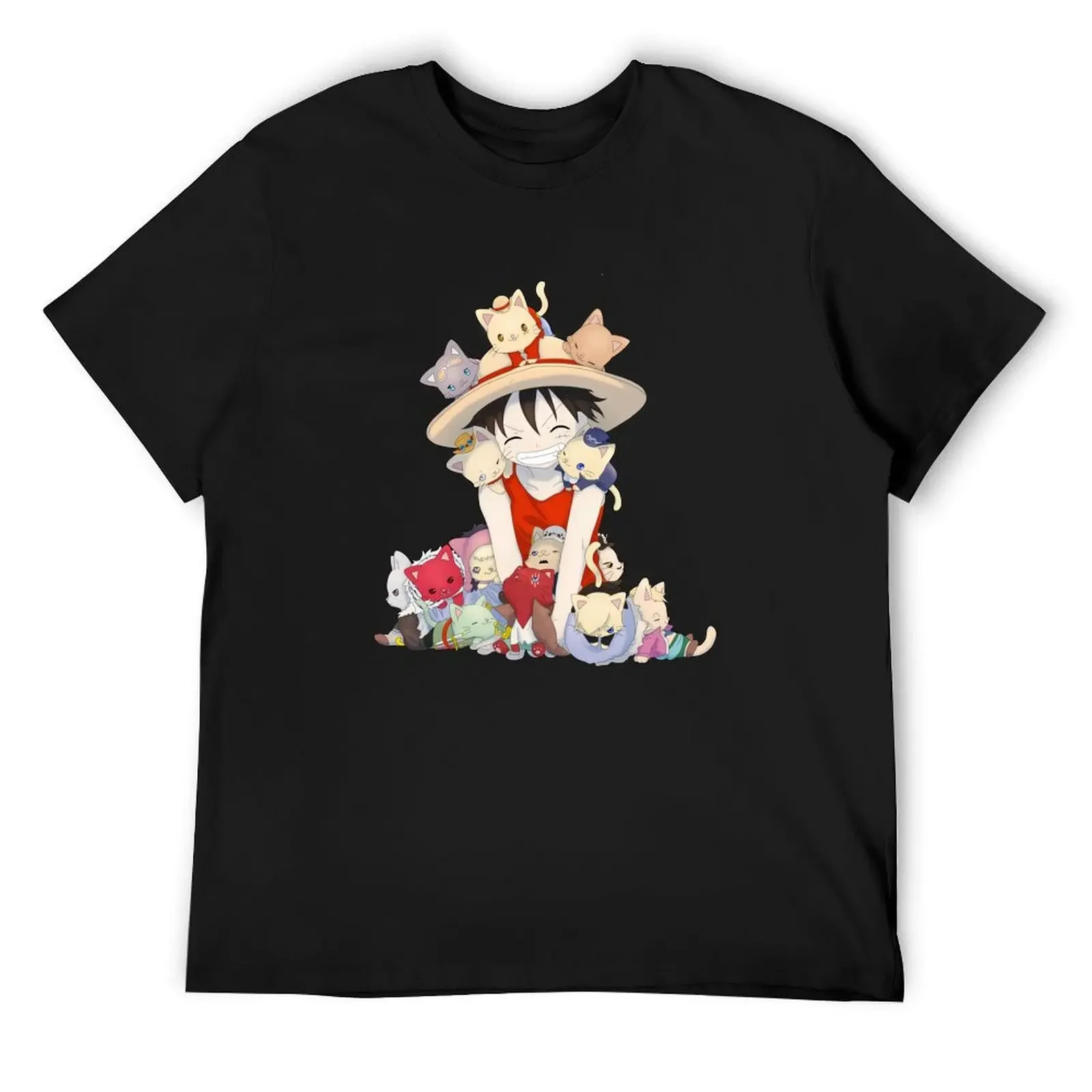 

Luffys cats T-Shirt man t shirt oversized graphic tee men clothing