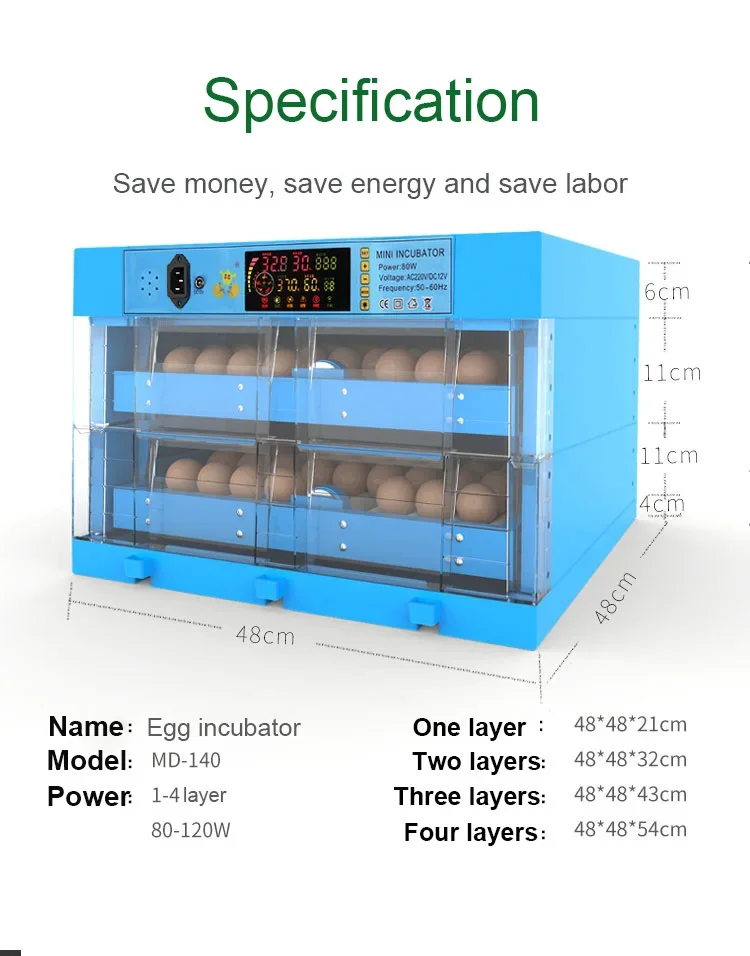 12V 220V Dual Power Supply Automatic Poultry egg Hatching Chicken Egg incubators