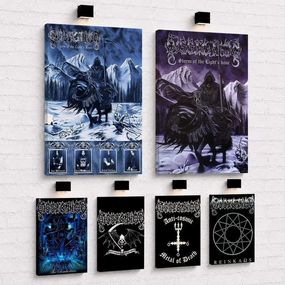 Metal Band D-Dissection Framed Wall Painting Wood Canvas Poster For Living Room Bedroom Hallway Office Home Decor Gift