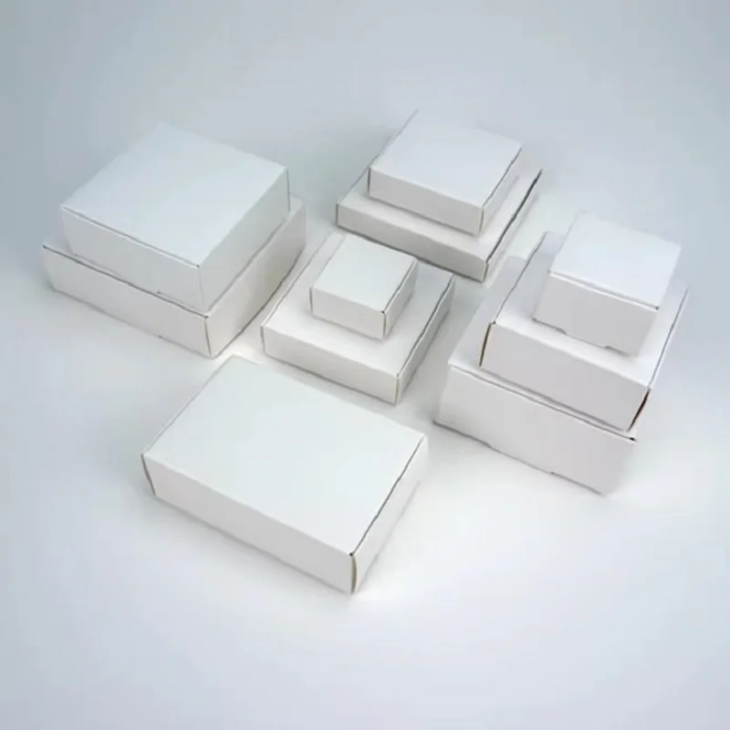 White Paper Packing Box, DIY Handmade Soap, Small Craft, Candy, Party Gift Paperboard Boxes, 50Pcs