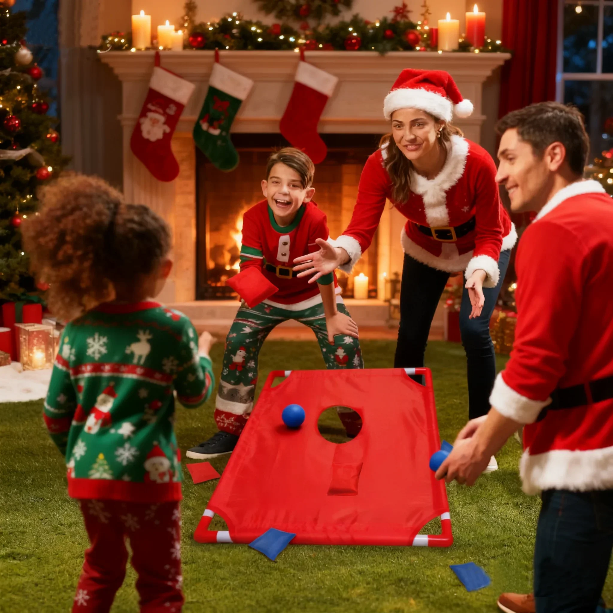 Portable Cornhole Game Set with 1 Durable Board & 6 Soft Bean Bags – Ideal for Yard Toss Games – Christmas and New Year Gifts image 2