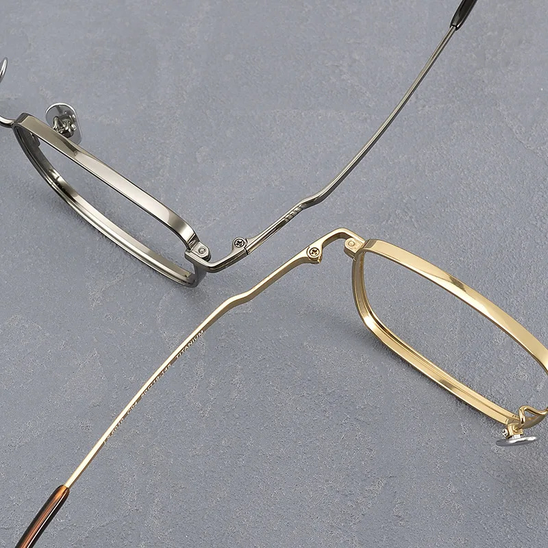 

New Ultra-Light Pure Titanium Small Square Frame Wide-Rim Prescription Glasses Frame Trend Men Retro Full Frame Glasses Eyewear