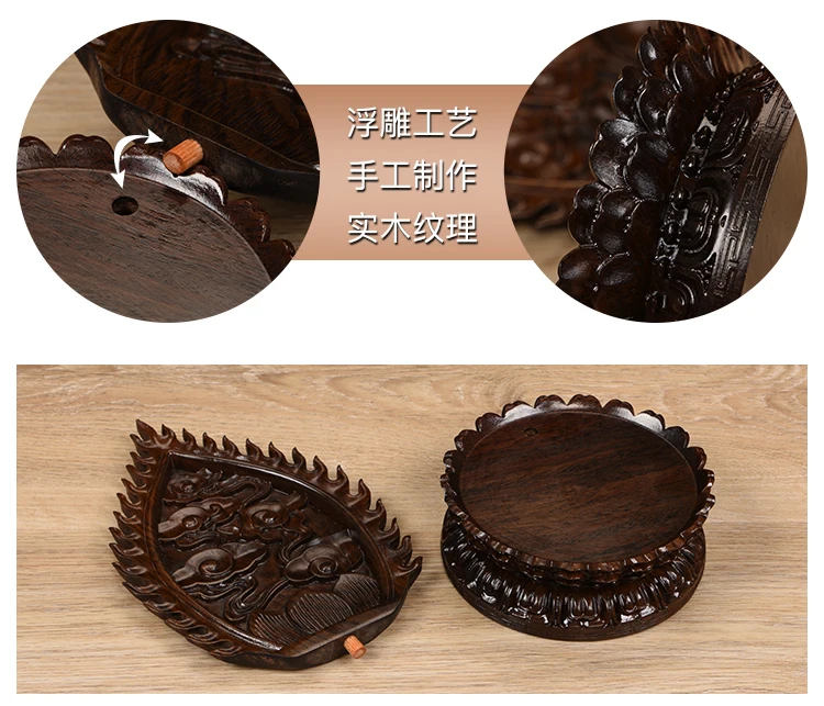 Special Offer - HOME Temple Buddhist talisman Worship the Buddha statue + ebony wood Lotus flower Tantra Base  19CM TALL