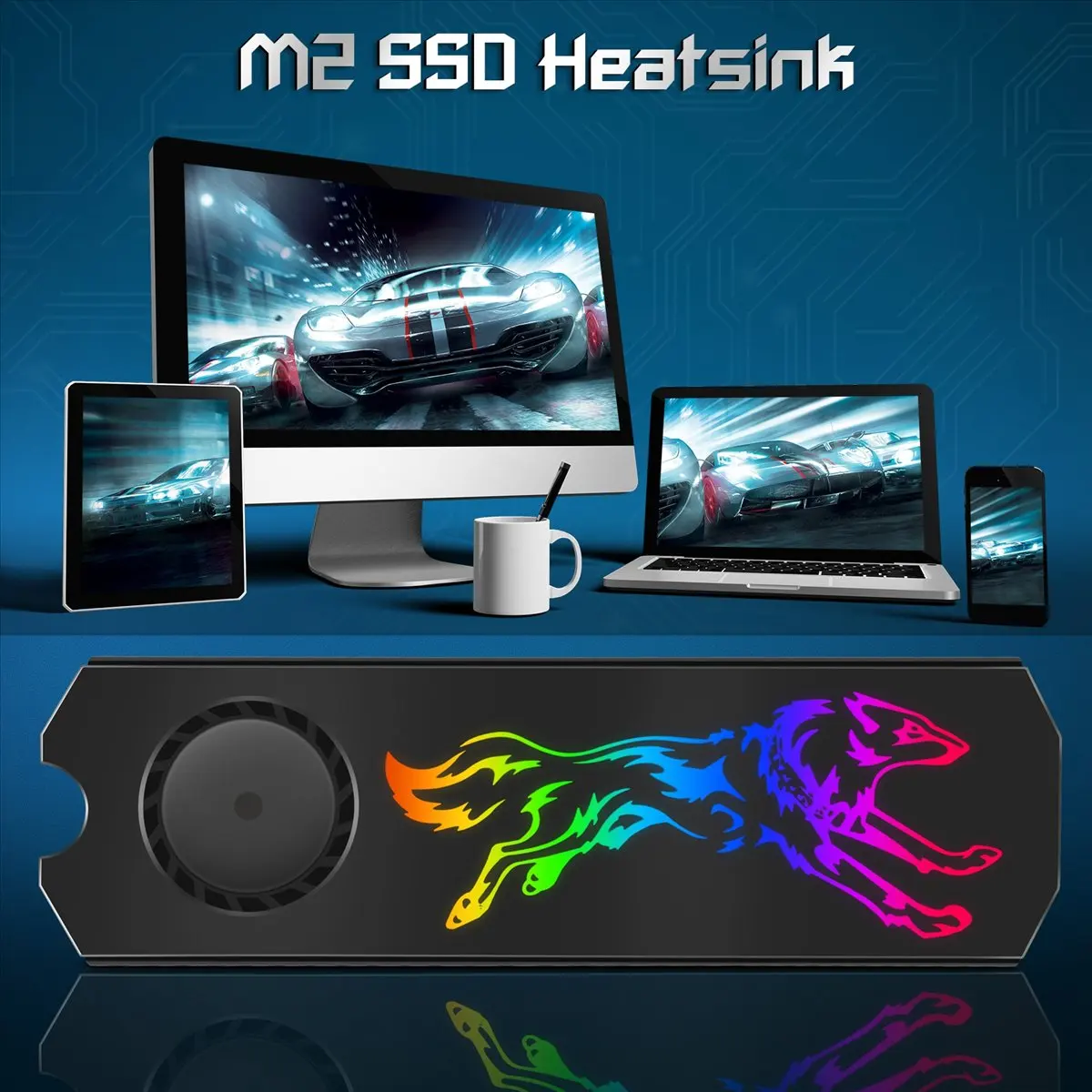 

Stable- M2 SSD Heatsink Cooler Vest 5V ARGB M.2 2280 Solid State Disk Hard Drive Radiator Cooling Fan Thermal Pad