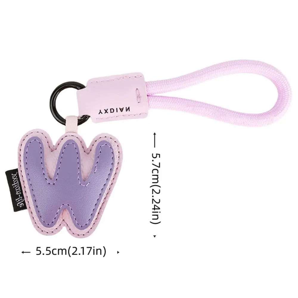 Sweet 26 Letter Keychain PU Leather Car Keyring Alphabet Key Holder Ornaments Bag Hanging Charms Lucky Letter Pendant Boy