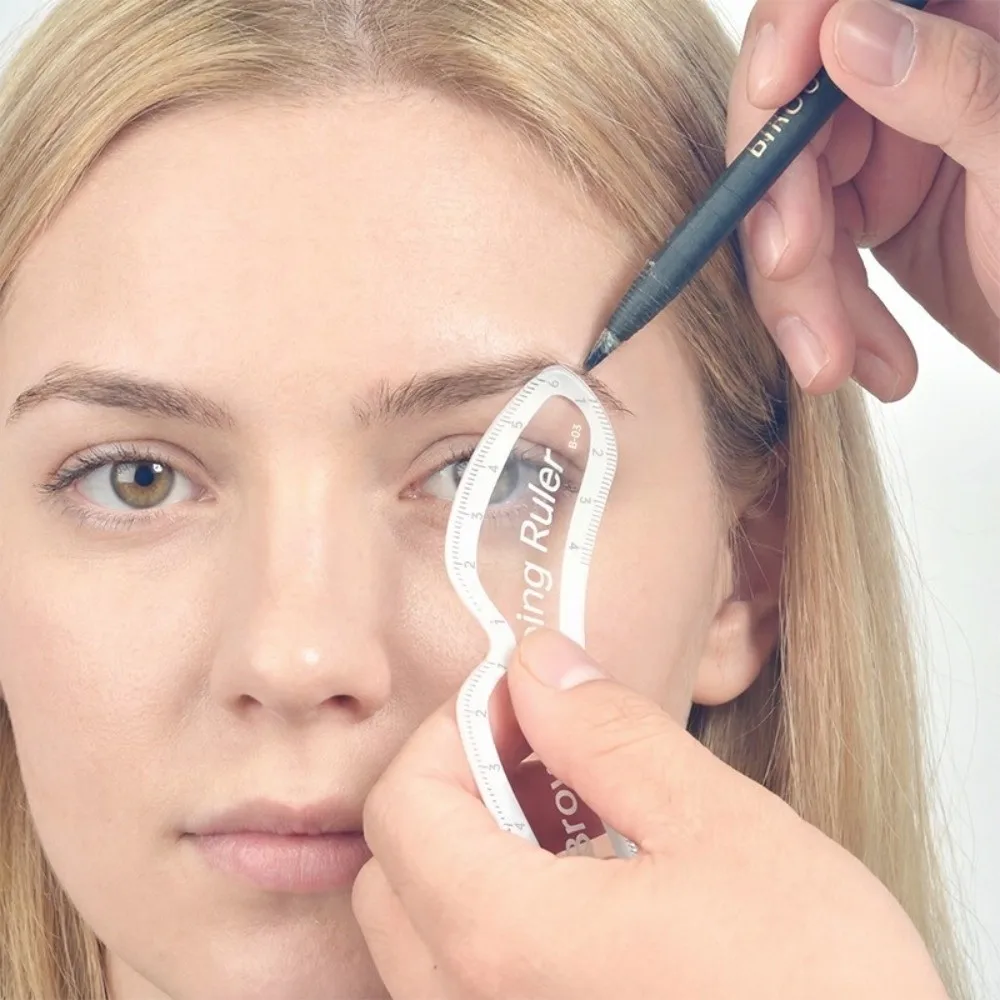 1PC New 1 Minute Fast Drawing Design Brow Mapping Ruler Transparent Plastic Eyebrow Shaping Ruler Brow Easy Tool Women Gift