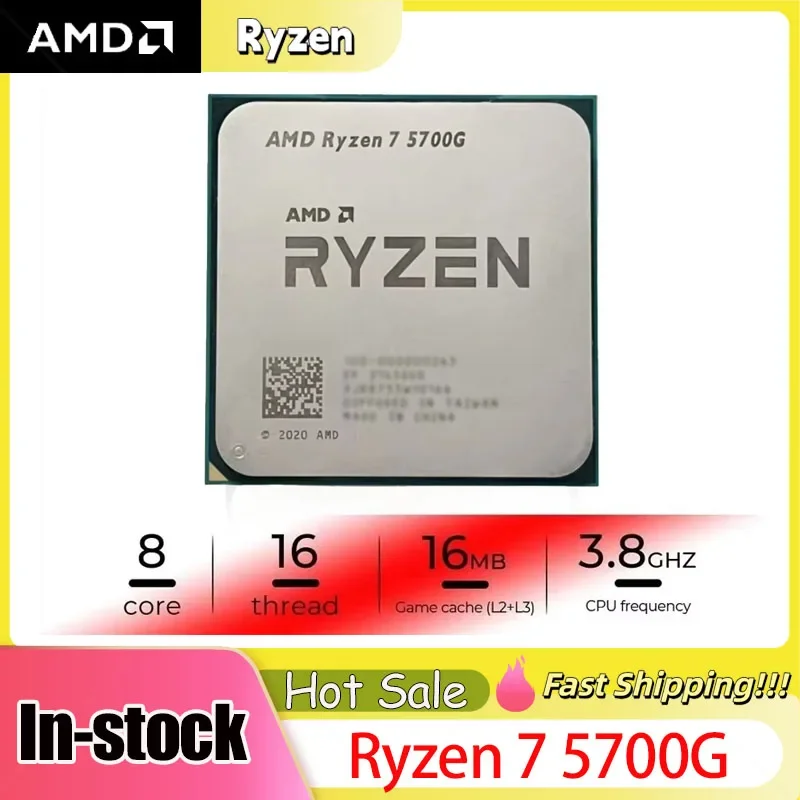 AMD Ryzen 7 5700G Nuevo Procesador AMD R7 5700G CPU 4.6GHz 8 Núcleos 16 Hilos 16MB Caché L3 Socket AM4 Sin Embalaje