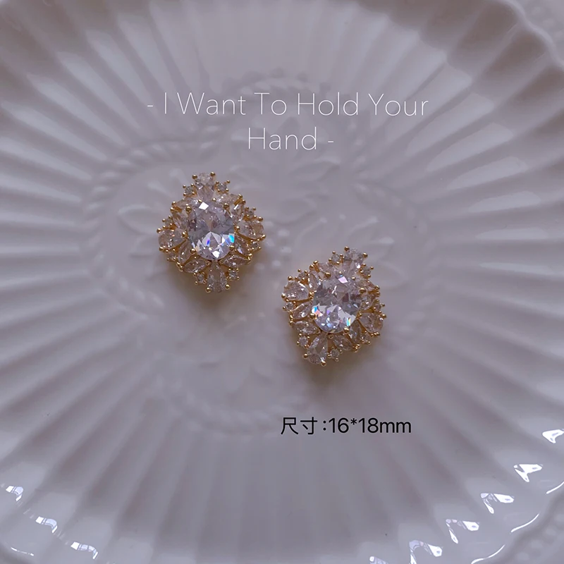 5 pçs novo luxo vintage esmeralda/siam zircão jóias, grande diamante completo opala rosa pedra preciosa super brilhante decoração da arte do prego