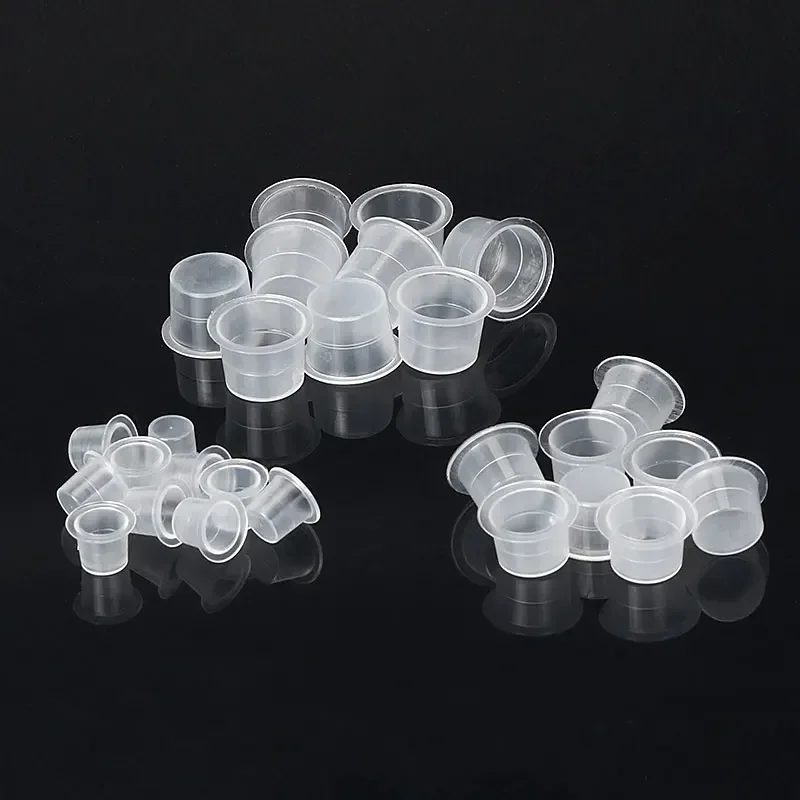 100PCS For Tattoo Artist Supplies Tattoo Kit Ink Cups Holder Pigment Container Plastic Permanent MakeupClear Disposable Tattoo