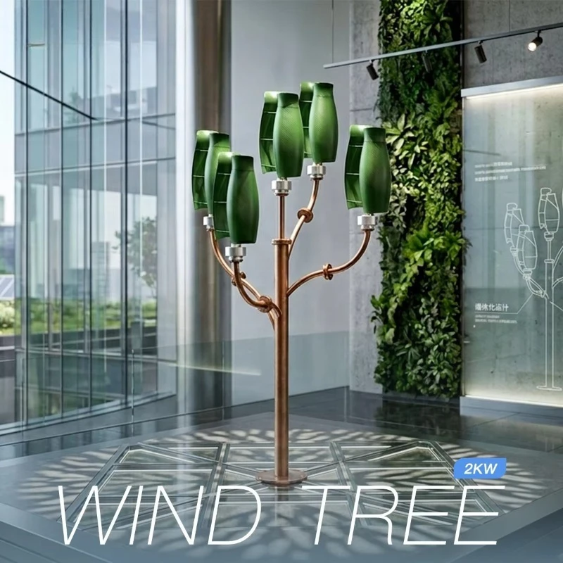2kw Wind Tree Turbine 12V Vertical Windmill Generator for Windy Areas Low Noise High Yield Sustainable Energy Projects