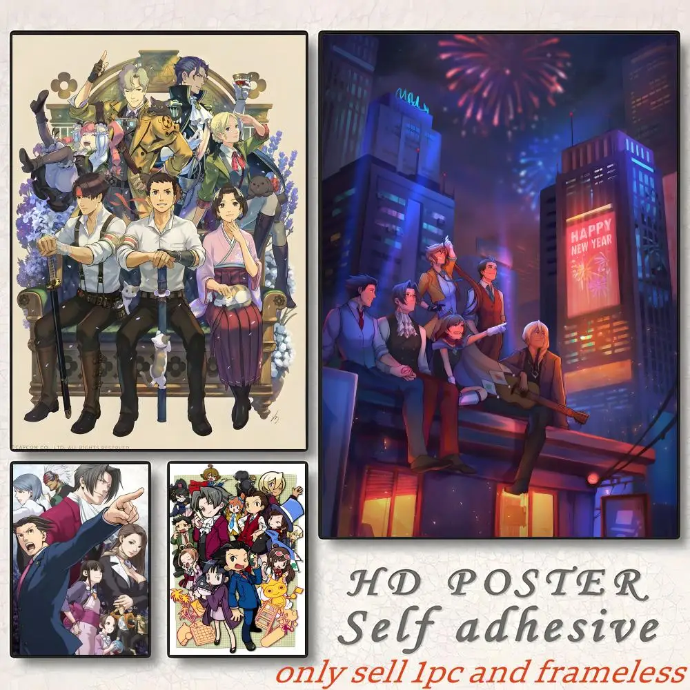 Visual Novel Adventure Game A-Ace Attorney-A Poster Gift with prints Home bedroom living room decoration promotion and display