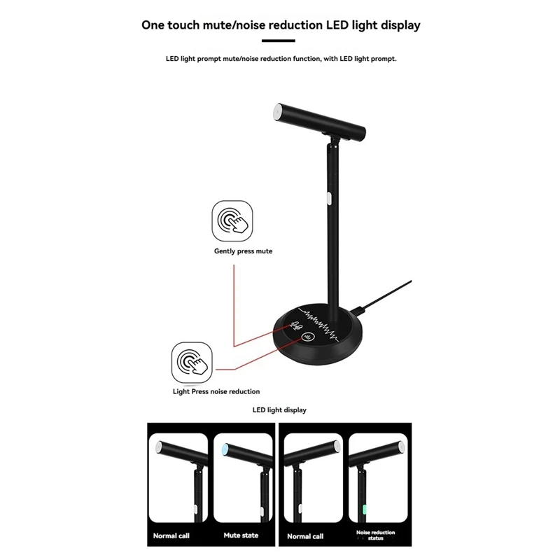 Condenser Desktop USB Microphone For PC Laptop Computer Game Live Recording Online Conference