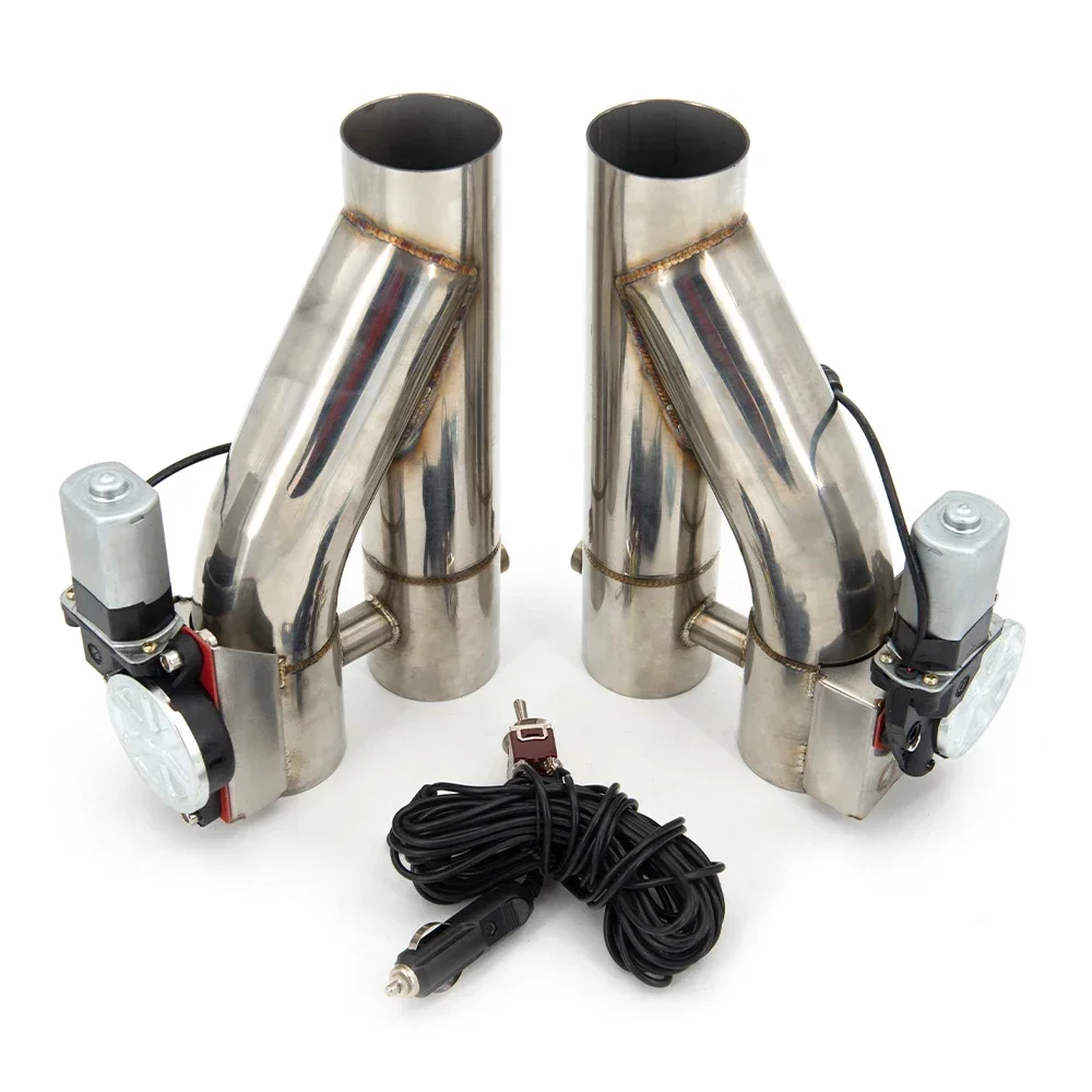 

Hot sales 2Pcs Universal High Quality 2 2.25 2.5 3 inch Dump Double Valve Electric Exhaust Cutout Cut Out with switch