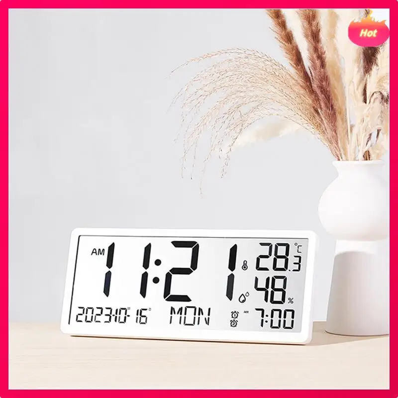 

LCD Digital Alarm Clock With Temperature Sensor Desktop & Wall Mountable Manual & Automatic Display Adjustability Durable -B