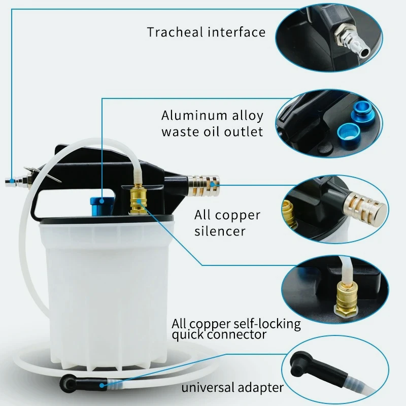 Extractor  líquido  frenos neumático y botella rellenada automática, Kit  herramientas  purga  frenos neumática, aceite y líquid