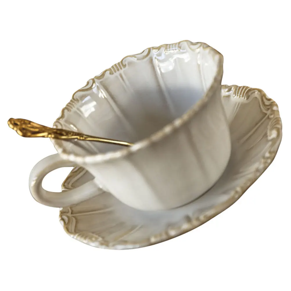 

Coffee Cup with Plate Cereal Mug Ceramic Cups Afternoon Tea Ceramics Teacups Porcelain Simple and