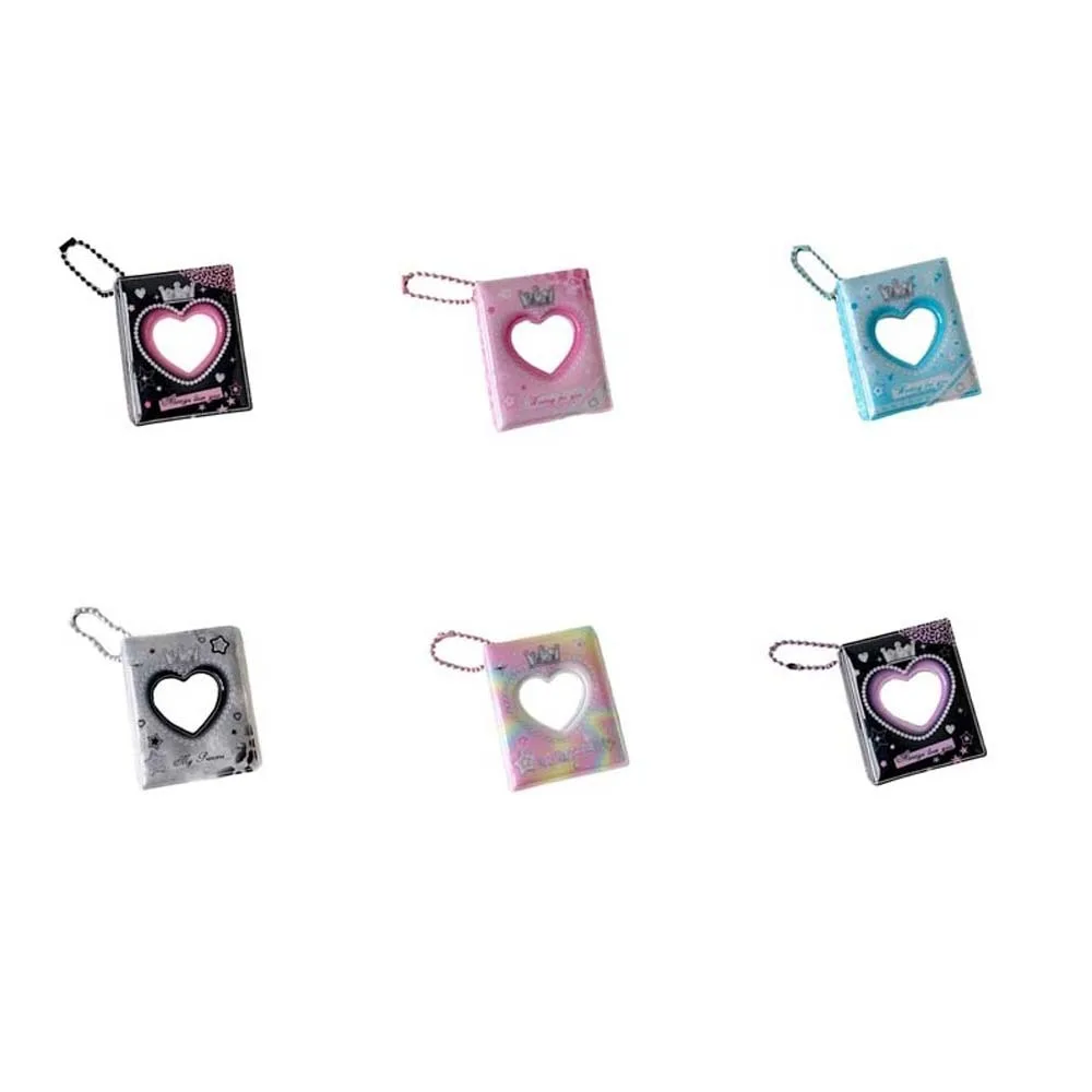 Mini Crown Love Heart Korean Photocard Holder Keychain Pendant PVC Card Cover ID Photo Photocard Frame Idol Photo Card Picture