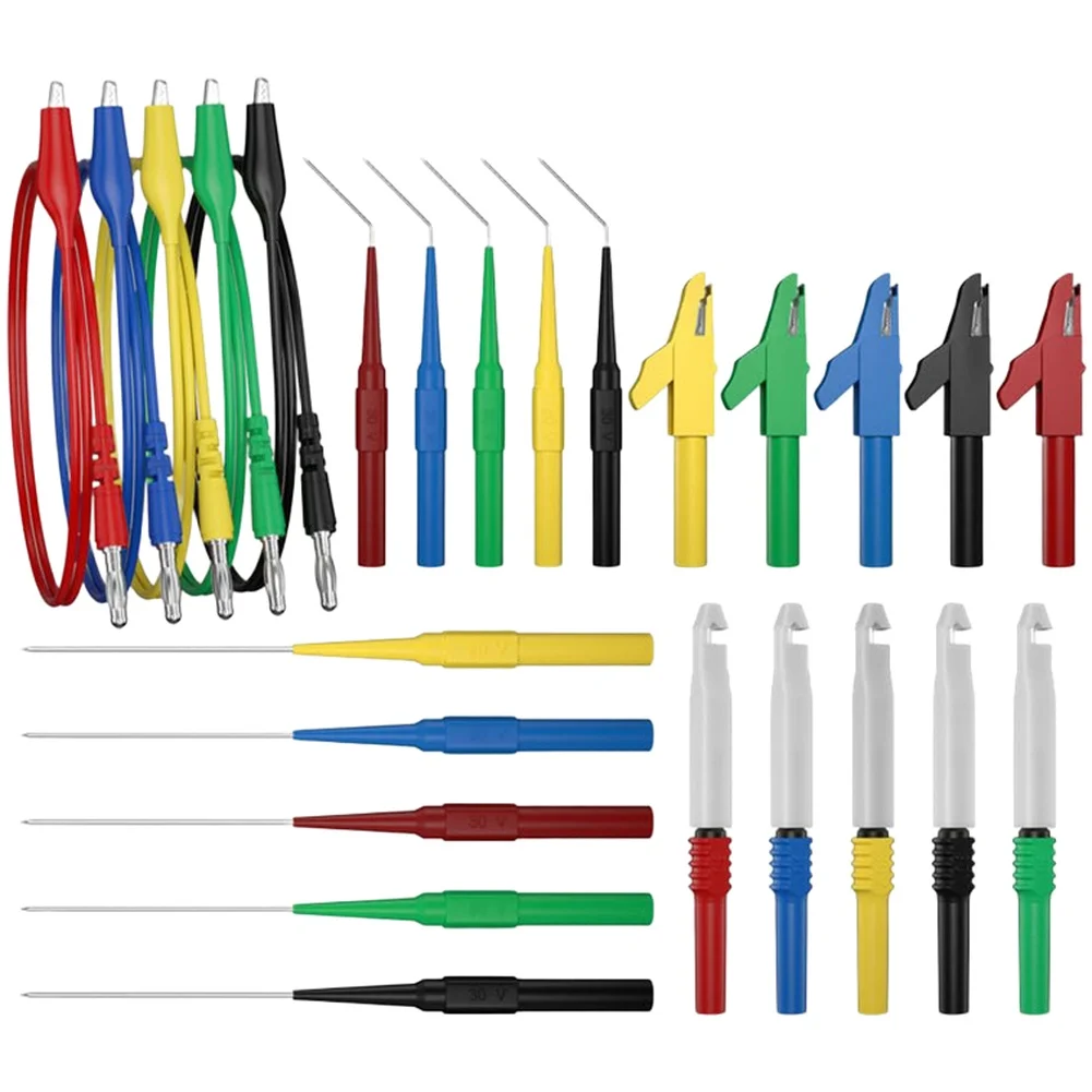 

25 шт., комплект зондов мультиметра для ремонта автомобилей, электрооборудование, тестирование источника питания, оценка промышленной площадки