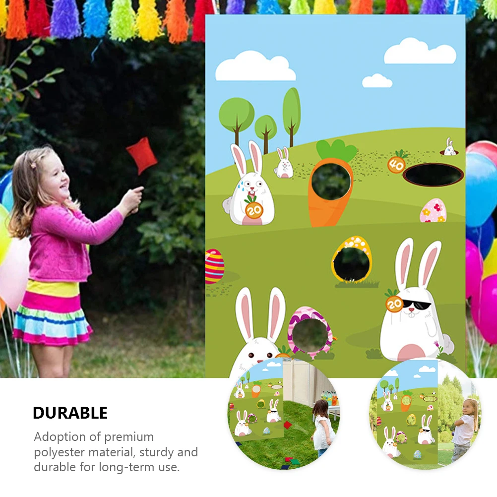 

Easter Flag Rabbit Egg Pattern Banner Polyester Game Toy Parent child Outdoor Indoor Decor Easter Toss Game Flag Egg Bunny