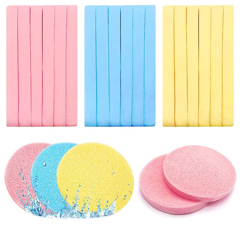 12 pz/borsa trucco soffio compressione spugna per pulizia tampone per pulizia viso struccante strumento per la cura della pelle soffio per pulizia