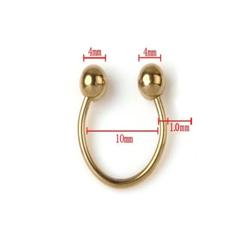 PINKSEE 10Pcs 14G 16G Rose Gold IP Horseshoe Circular Barbell Earring Lip Septum Nipple Ring ��ڧ��ڧߧ�