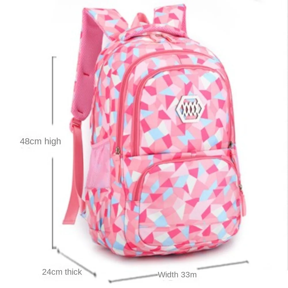 Mochila escolar multicapa con protección espinal para estudiantes, morral ligero de gran capacidad para niños, Color de empalme