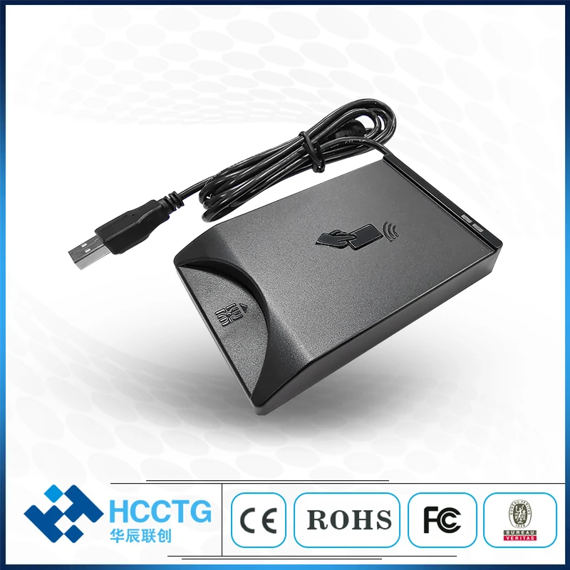 DCR2100 Dual Interface Contact IC 13.56 MHz USB Contactless NFC Smart Card Reader Writer