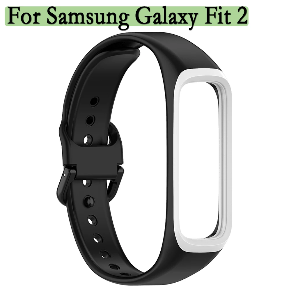 Original Straps For Samsung Galaxy Fit 2 Silicone Wristbands With Watch Frame Double Colors Watchband Correa