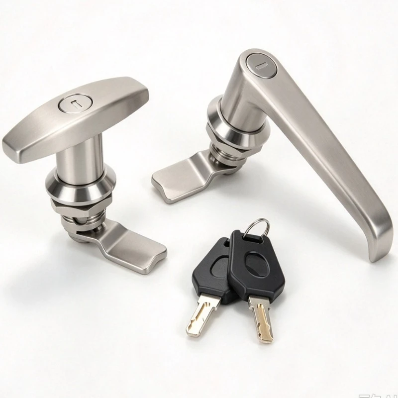 1PCS MS324 Stainless Steel Tongue L-shaped Handle Lock T-shaped MS101 Distribution Box Control Cabinet Switch Cabinet Door Lock