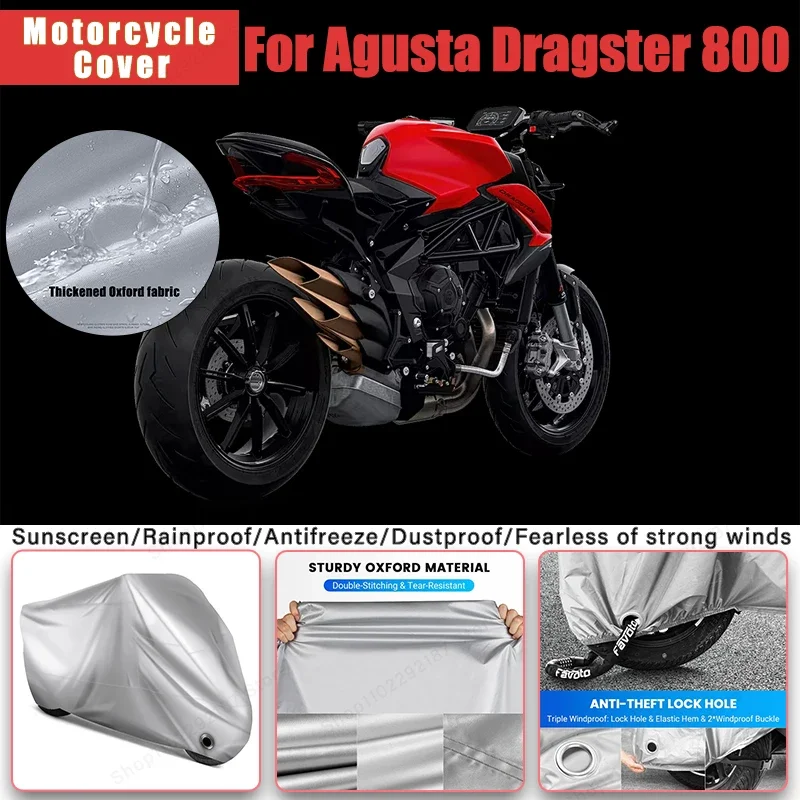 

For MV Agusta Dragster 800 No Ear Motorcycle Cover - Outdoor Full Body Protection, Waterproof Dustproof Sunscreen Moto Accessory