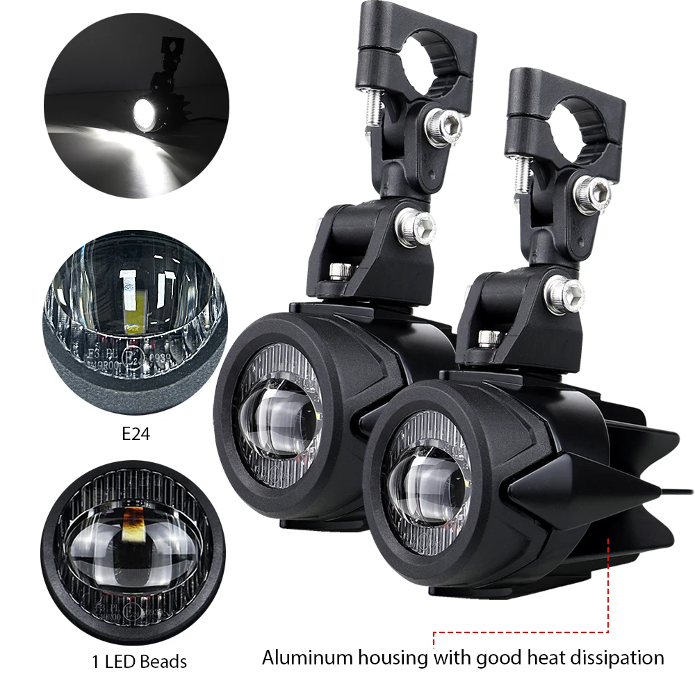 Motorcycle fog light Upgrade Auxiliary Lights Brighter Lamp 24W 6000K for BMW R1200GS F800GS F700GS F650 K1600 Universal Lights