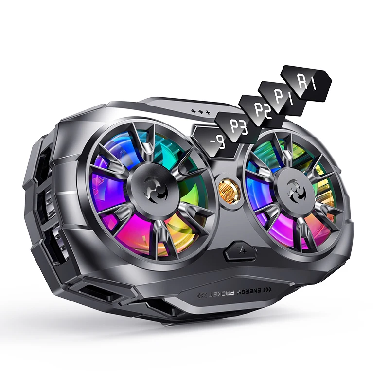 مشعاع تبريد الهاتف لأشباه الموصلات K19 مع عرض درجة الحرارة الرقمية ثنائي النواة حل تبريد فعال للاستخدام الثقيل للعبة #1