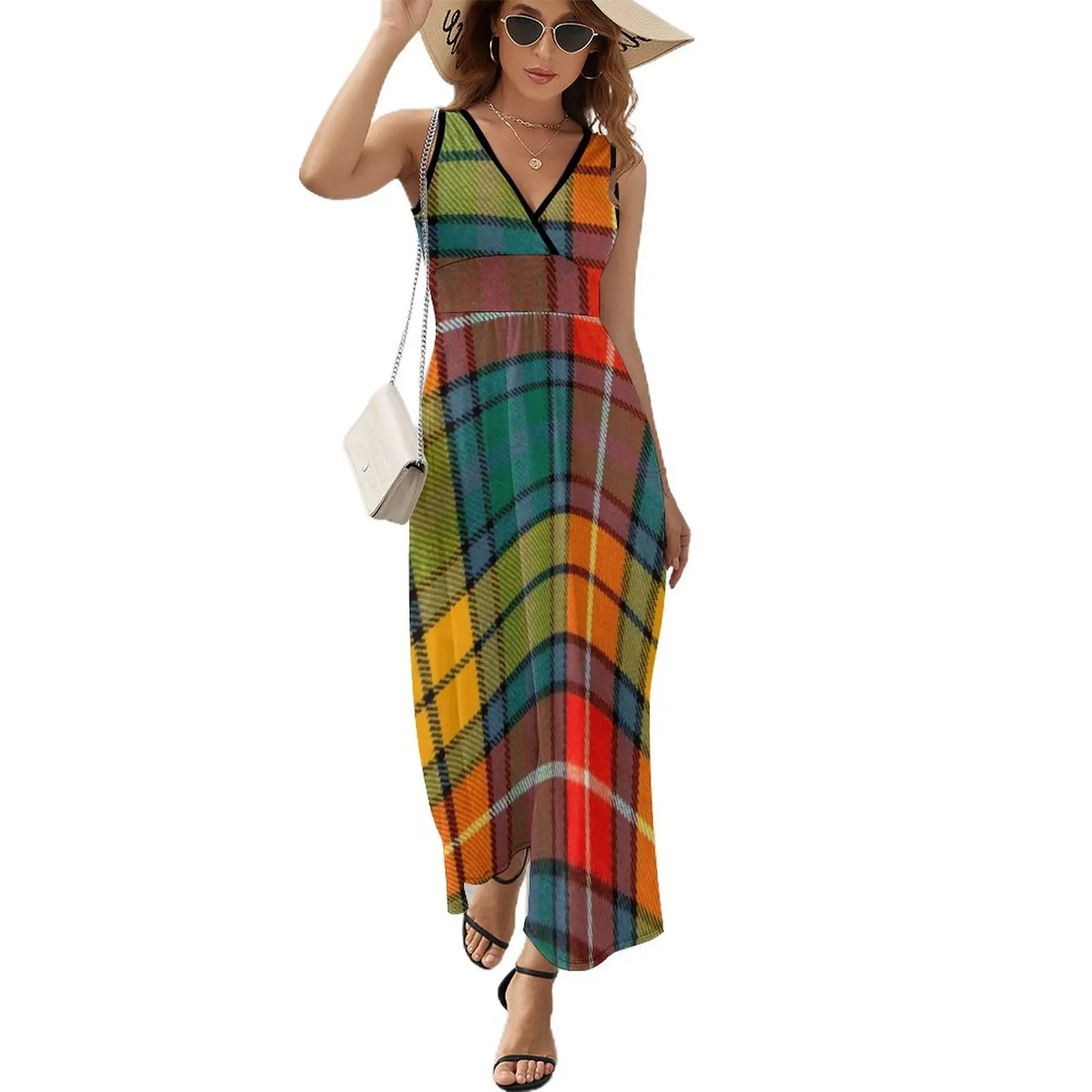 

BUCHANAN ANCIENT LIGHT WEIGHT TARTAN Sleeveless Dress summer dress women 2024 Woman fashion