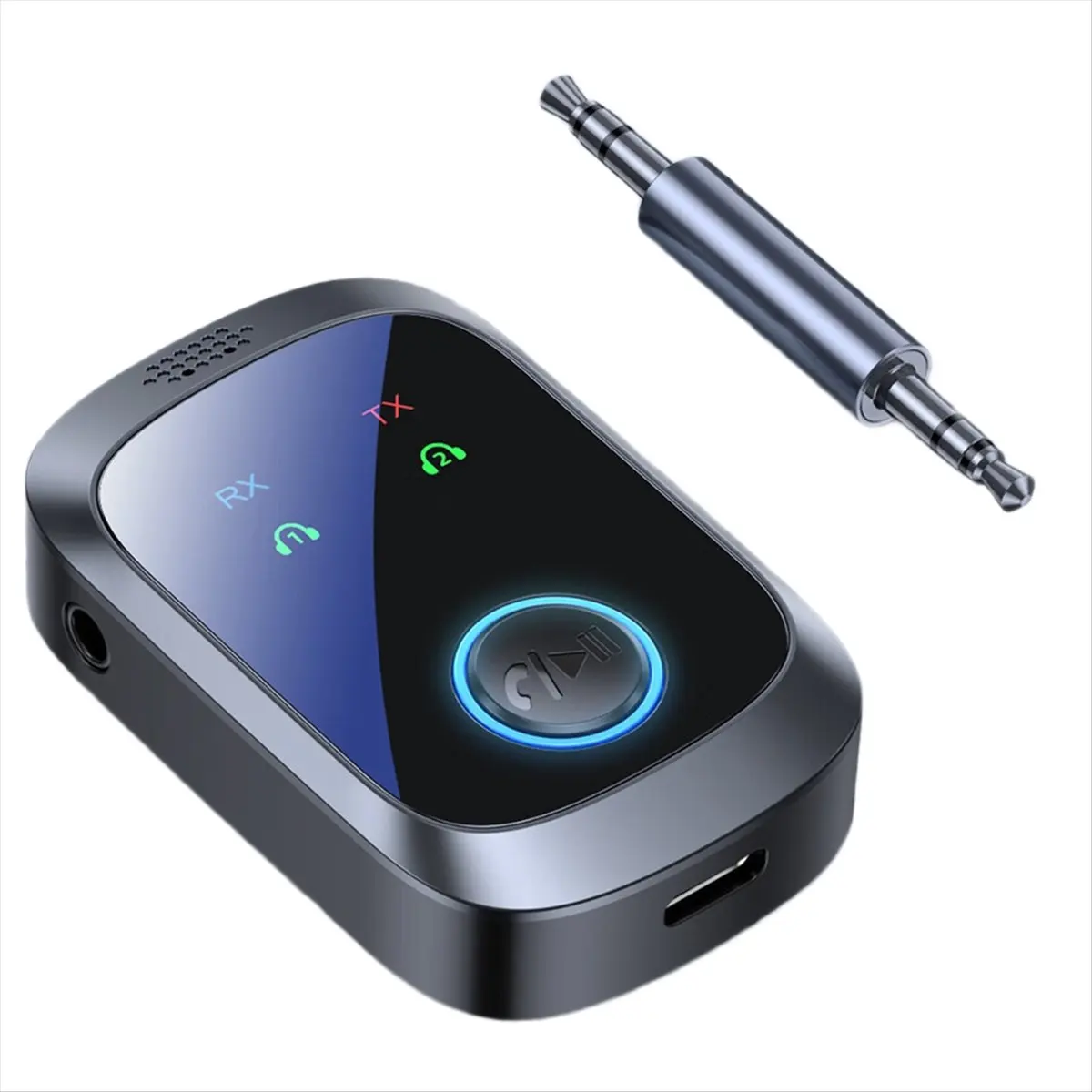 DTC5 2 in 1 Bluetooth 5.4 Audio Receiver Transmitter Multipoint Dual Stream HIFI Wireless Stereo Adapter 3.5mm AUX with Mic