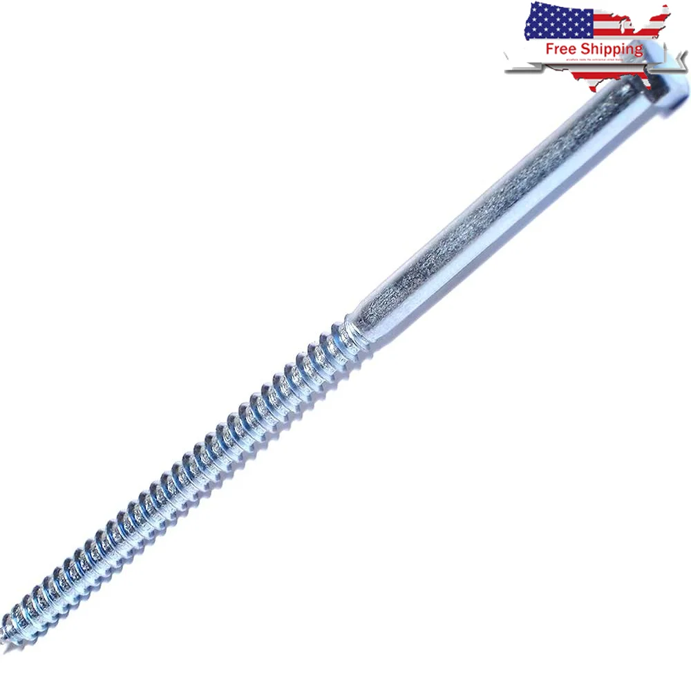 

3/8 Inch Hex Lag Screws 8 Inch Steel Zinc Plated Hex Head Fasteners Wood Projects Heavy Duty Fastening Solutions