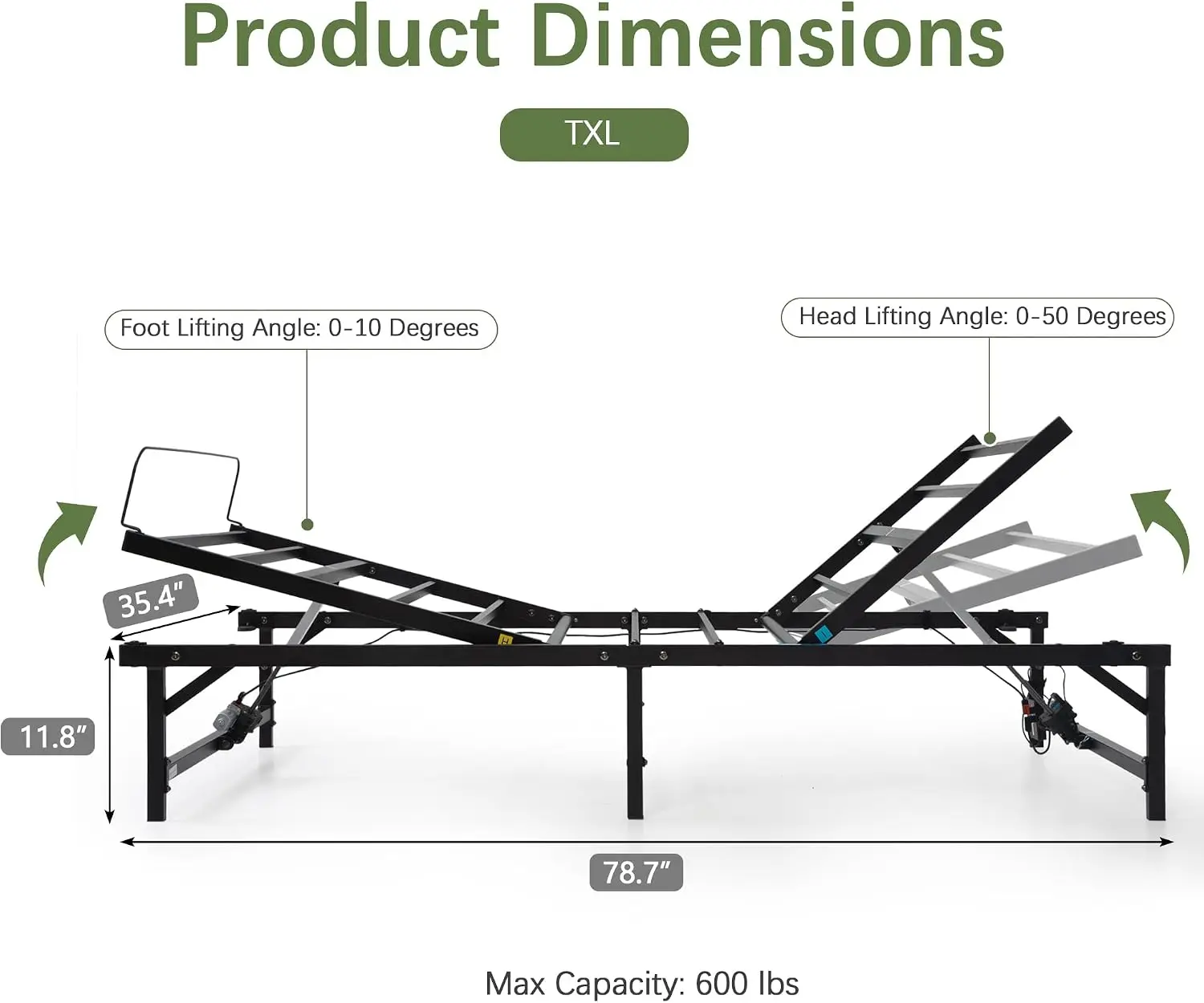 Adjustable Bed Frame Twin XL Electric Adjustable Bed Base view 2