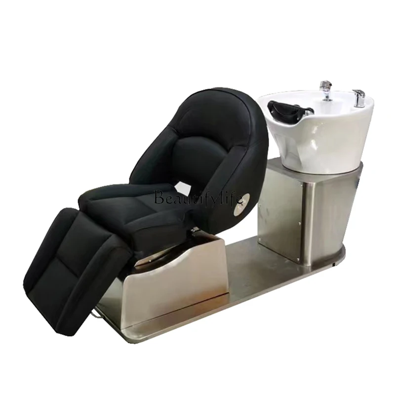 

Electric semi-reclining flush bed hair salon special beauty salon ceramic basin to wash hair recliner