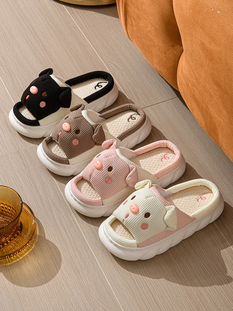 

Men Women Slippers Cute Cartoon Lovely Animals Bedroom Cotton Home Shoes Indoor Thick Sole Couples 4.0 PVC Sole Wholesale Slipp