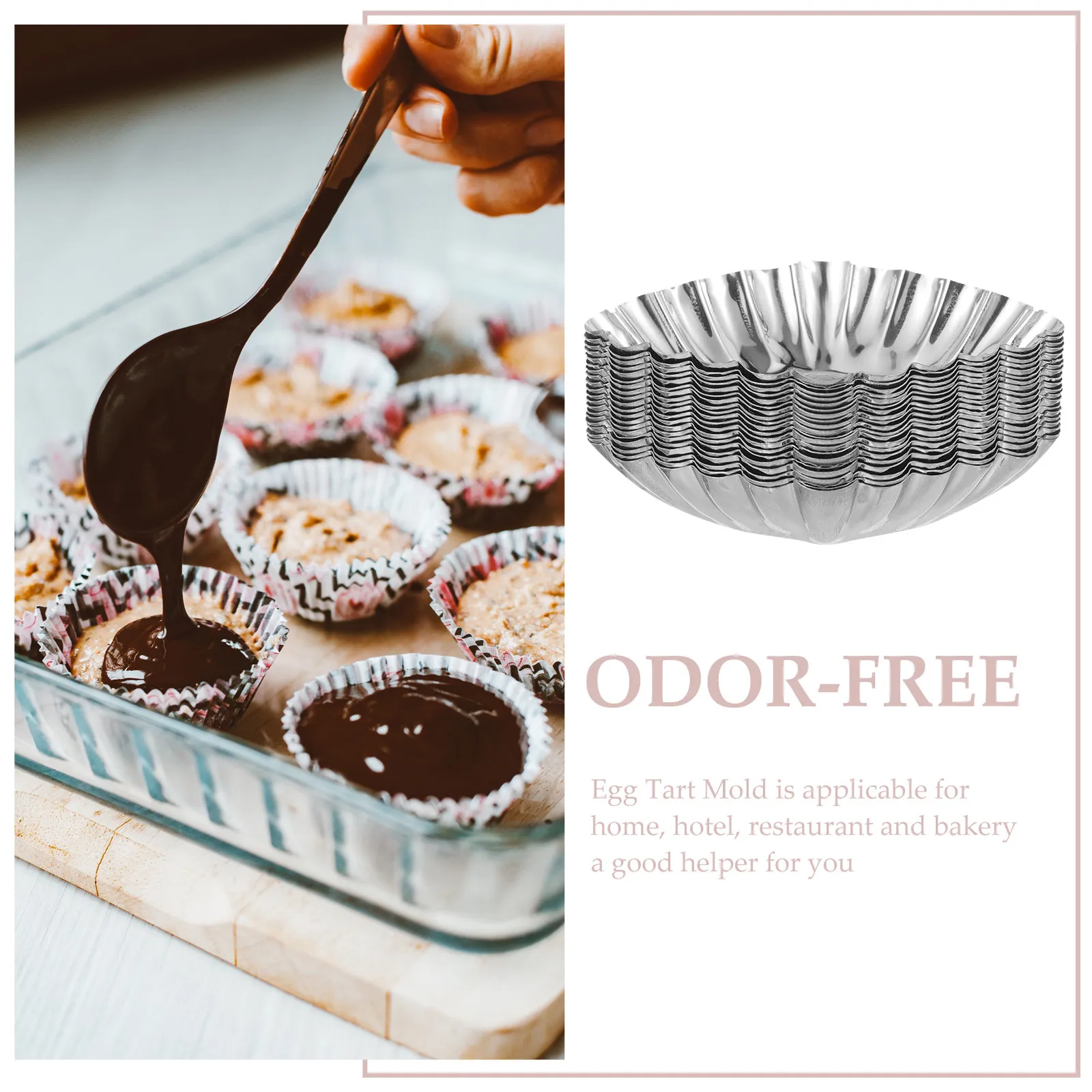 20Pcs Stainless Steel Egg Tart Molds Lightweight Heat-Resistant Baking Molds Nonstick Cupcake Muffin Pudding DIY Tart Baking - view 6