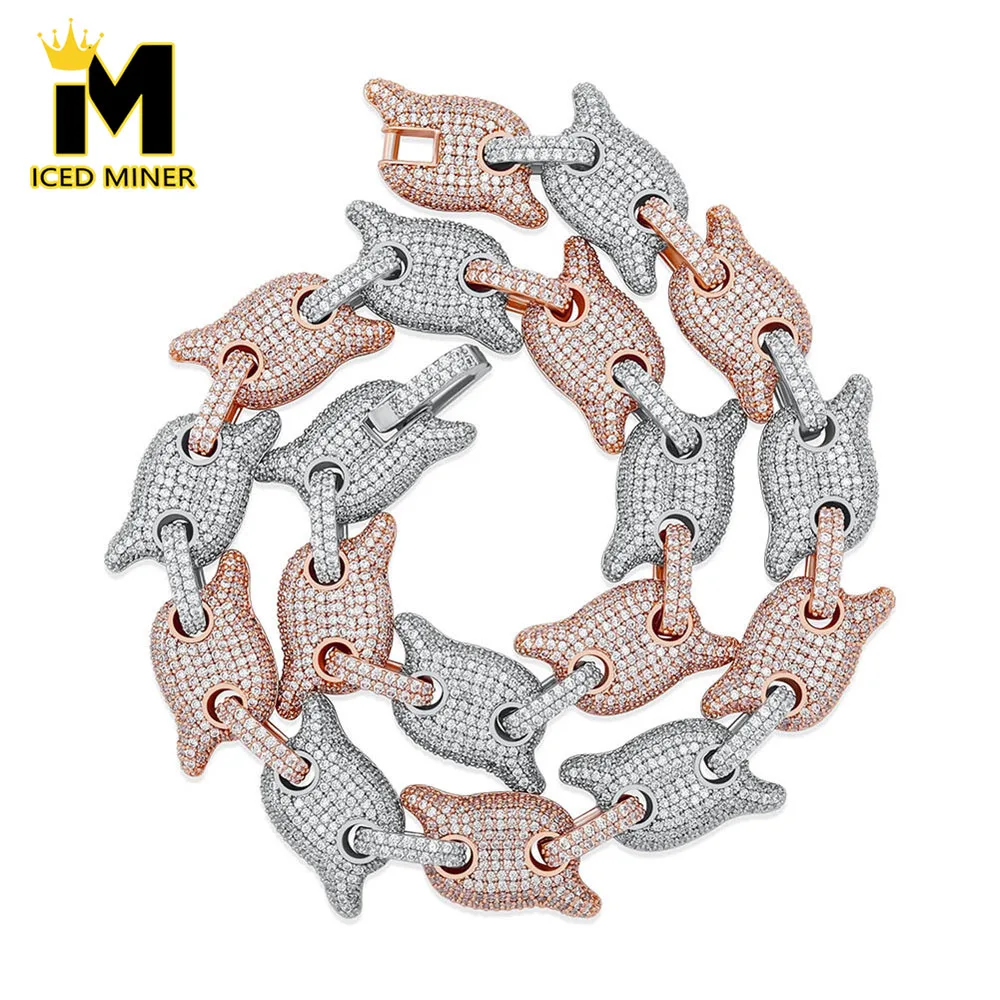 

Icedminer 10 мм Свинья Нос Шипы Кубинская Цепь Iced Out Link Цепь Ожерелья для Мужчин Женщин Латунь Bling Циркон Хип-Хоп Ювелирные Изделия