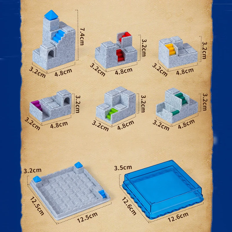 Juguete educativo para niños, juego de mesa de entrenamiento IQ, escape de ciudad antigua, 60 desafíos, aprendizaje Montessori, rompecabezas, juego