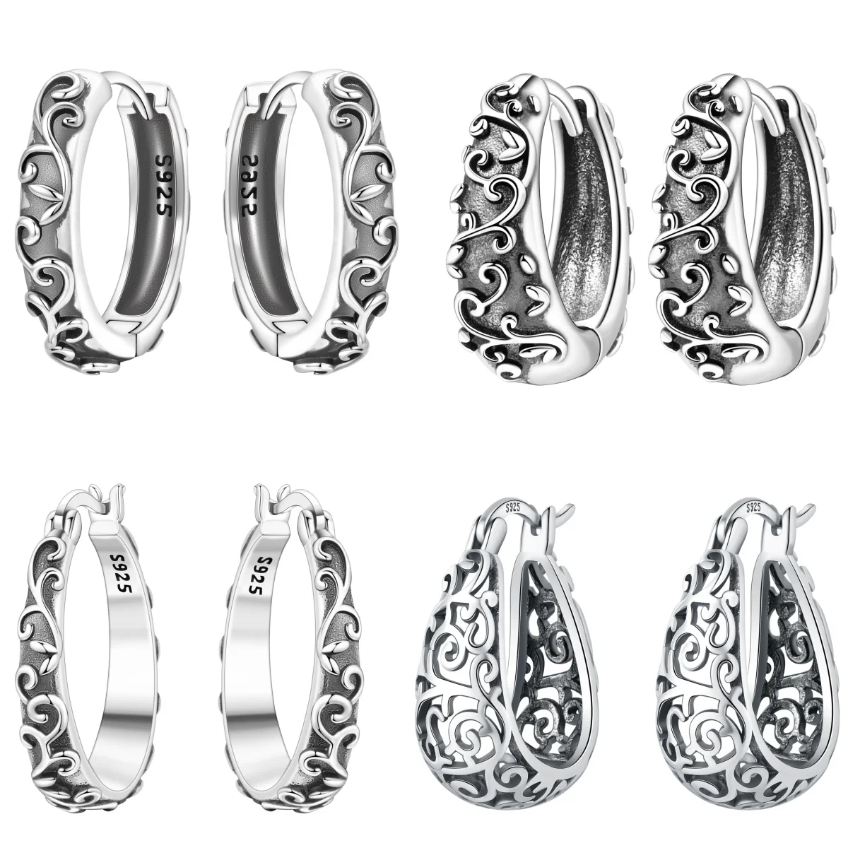 

Orstarry S925 Sterling Silver Earring Vintage Vine Earring Fashion Versatile Women Birthday Valentine's Day Gift Silver Jewelry