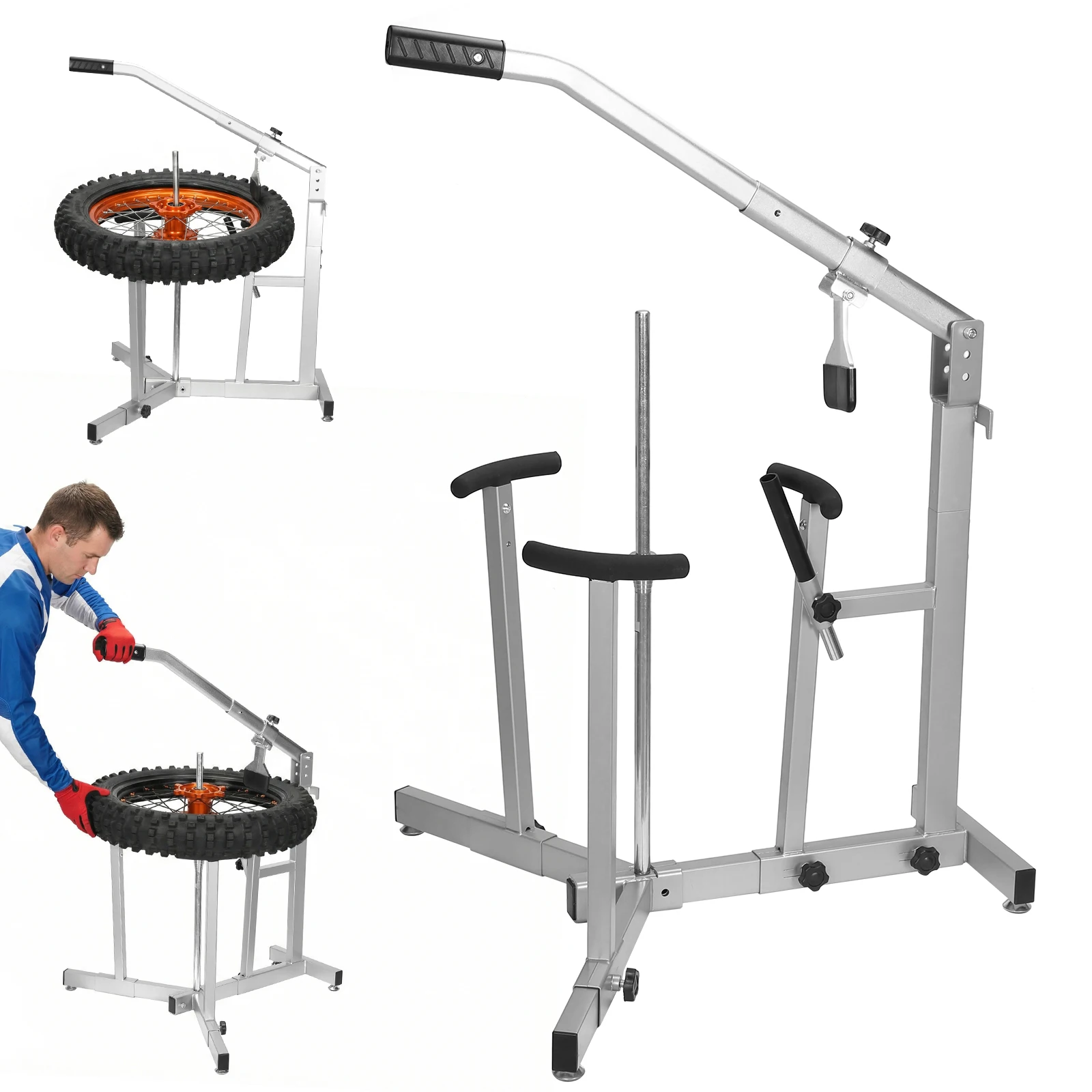 

Портативный ручной шиномонтажный станок для мотоциклов и внедорожников, для колес от 16 до 21 дюймов, с функцией снятия борта, автомобильные аксессуары